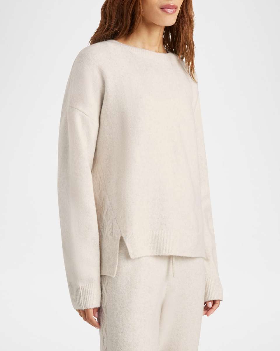 Stassi Cable-Knit Crewneck Sweater